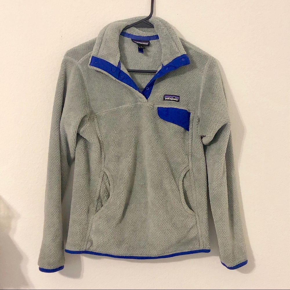 Patagonia Re-Tool Snap-T Pullover Fleece Gray Blue - Picture 3 of 12